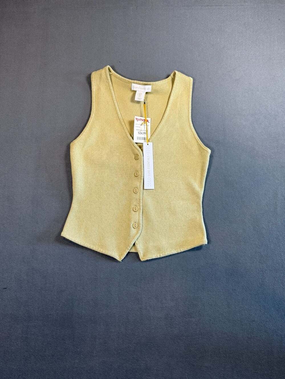 House Of Harlow 1960 Knit Vest Size S Gold Button Up Sweater Tank Top